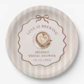 Assiettes En Carton Love is Brewing Bow Coffee Bridal Shower  (Devant)