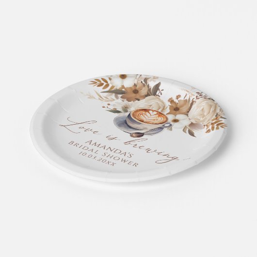 Assiettes En Carton Love Is Brewing Coffee Bridal Shower (Angle)