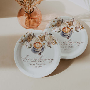 Assiettes En Carton Love Is Brewing Coffee Bridal Shower 