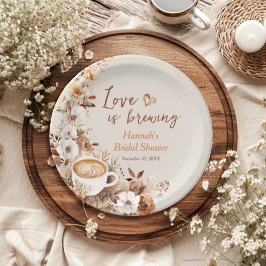 Assiettes En Carton Love is Brewing Coffee Bridal Shower