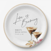 Assiettes En Carton Love is Brewing Élégant Shower de Mariage (Devant)