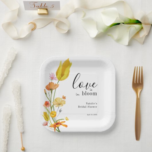 Assiettes En Carton Love is in Bloom Spring Wildflower Bridal Shower (Mariage)