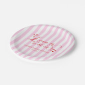 Assiettes En Carton Love Is In The Air Pink Red Hearts Bridal Shower (Angle)
