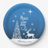 Assiettes En Carton Love, Joy, Peace, Christmas - Personalize (Devant)