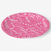 Assiettes En Carton LOVE - Multi Language - Personnalisable Internatio (Angle)