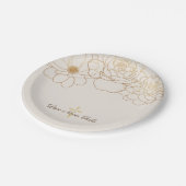 Assiettes En Carton Love Never Fails Gold Flower & Cross Paper Plate (Angle)