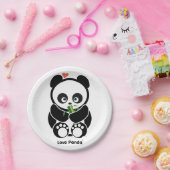 Assiettes En Carton Love Panda® (Fête)