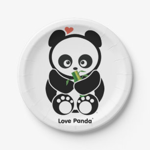 Assiettes En Carton Love Panda®