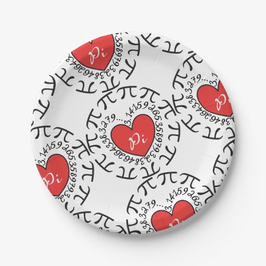Assiettes En Carton Love Pi 3.14 Plaque Papier (Devant)
