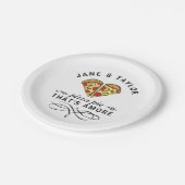 Assiettes En Carton Love Pizza Ajouter des noms (Angle)