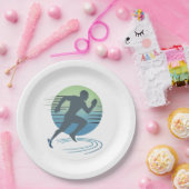Assiettes En Carton Love Runner Marathon Compétitive Runner Event (Fête)