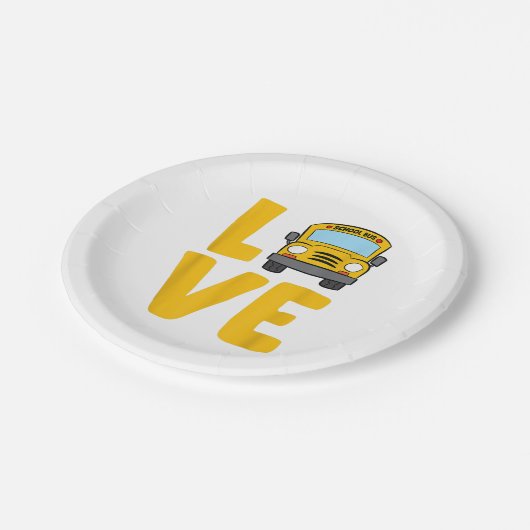 Assiettes En Carton Love School Bus Driver Schoolbus Busdriver (Angle)