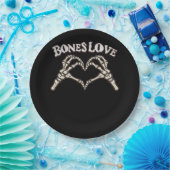 Assiettes En Carton Love Skeleton Hand Classic (Fête)