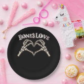 Assiettes En Carton Love Skeleton Hand Classic (Fête)