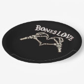 Assiettes En Carton Love Skeleton Hand Classic (Angle)