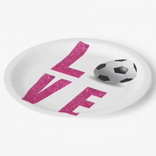 Assiettes En Carton Love Soccer (Angle)
