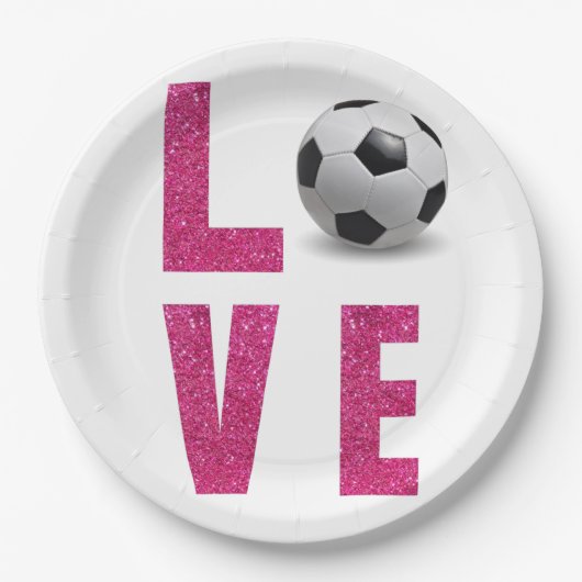 Assiettes En Carton Love Soccer (Devant)
