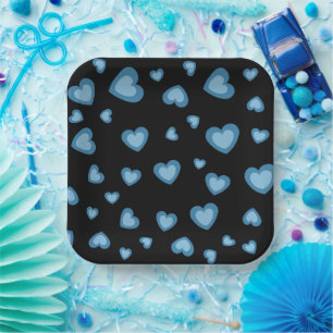 ASSIETTES EN CARTON LOVE VALENTINE FÊTE AVEC COEURS PAPIER PLAQUES