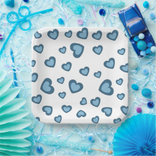 ASSIETTES EN CARTON LOVE VALENTINE FÊTE AVEC COEURS PAPIER PLAQUES