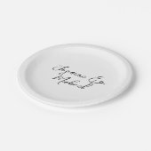 Assiettes En Carton Lovely Chic Calligraphie Noms Mariages (Angle)