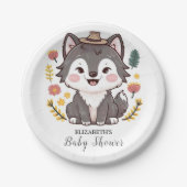 Assiettes En Carton Lovely Dreamy Wolf Baby shower (Devant)