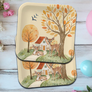 Assiettes En Carton Lovely Woodland Deer Campagne Accueil Enfants