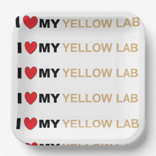 Assiettes En Carton LR amour jaune