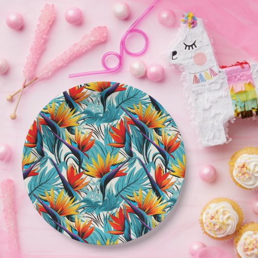 Assiettes En Carton Luau Oiseau Du Paradis (Fête)