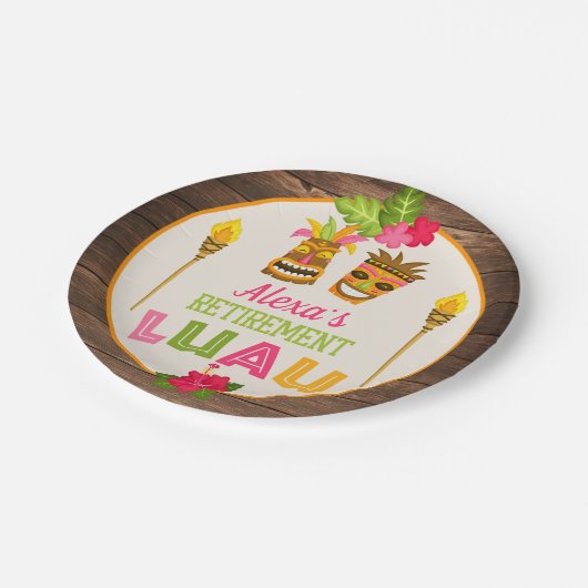 Assiettes En Carton Luau - Plaque en papier (Angle)