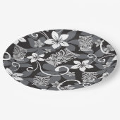 ASSIETTES EN CARTON LUAU TIKI PATTERN (CHARCOAL) (Angle)
