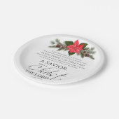 Assiettes En Carton Luc 2:10-11 Écriture de Noël Poinsettia (Angle)