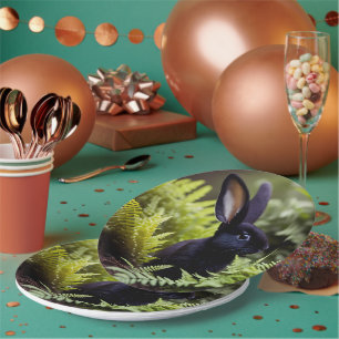Assiettes En Carton Lucifer le lapin noir : un ensemble sombre de méfa