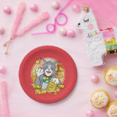 Assiettes En Carton Lucky Cat Jerry Avec Sycees Or (Fête)