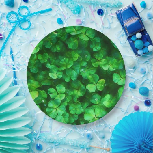 Assiettes En Carton Lucky Celtic Irish Green Shamrocks (Fête)