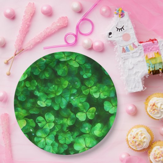 Assiettes En Carton Lucky Celtic Irish Green Shamrocks (Fête)