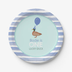 Assiettes En Carton Lucky Duck 1er anniversaire