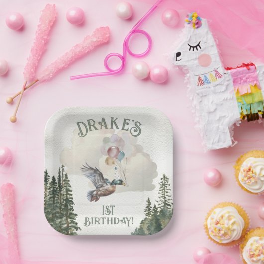 Assiettes En Carton Lucky Duck 1ère fête d'anniversaire (Fête)