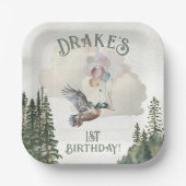 Assiettes En Carton Lucky Duck 1ère fête d'anniversaire (Recto)