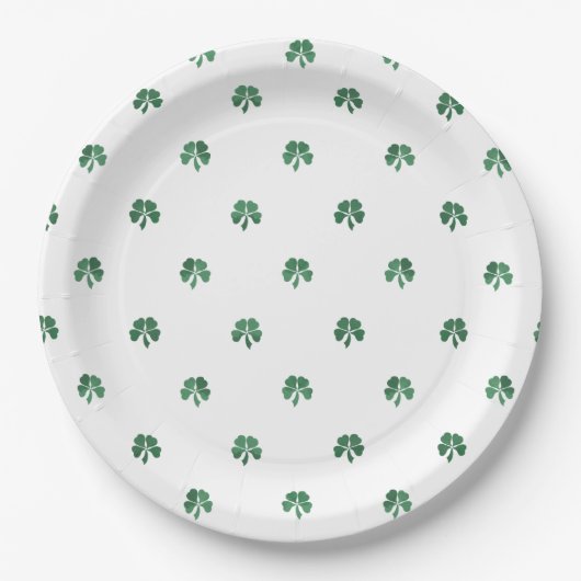 Assiettes En Carton Lucky Four Leaf Clover Mariage Saint Patricks (Devant)