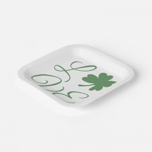 Assiettes En Carton Lucky Green Shamrock St. Patrick's Day (Angulaire)