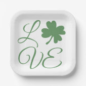 Assiettes En Carton Lucky Green Shamrock St. Patrick's Day (Recto)