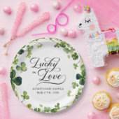 Assiettes En Carton Lucky in Love Fête des mariées Shamrock vert (Fête)