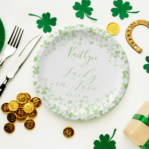 Assiettes En Carton Lucky In Love Saint-Patrick Bridal Shower