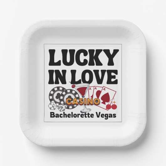 Assiettes En Carton Lucky In Love Vegas Bachelorette (Recto)