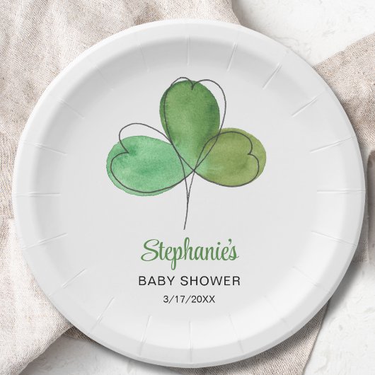 Assiettes En Carton Lucky Little Shamrock Baby shower