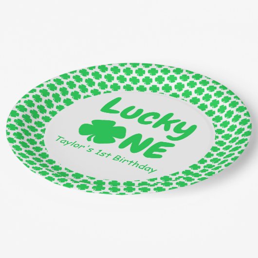 Assiettes En Carton Lucky One 1er anniversaire (Angle)