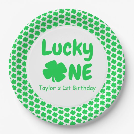 Assiettes En Carton Lucky One 1er anniversaire (Devant)