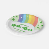 Assiettes En Carton Lucky One Lucky Charm Rainbow 1er Anniversaire (Angle)