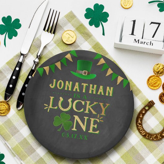 Assiettes En Carton Lucky One St. Patrick's Day 1er anniversaire