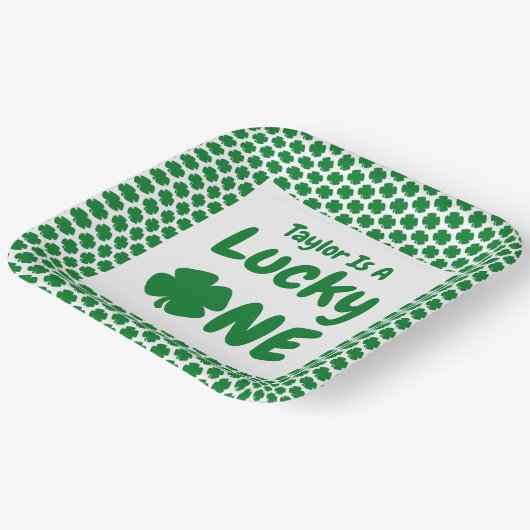 Assiettes En Carton Lucky One St Patrick's Day 1er anniversaire (Angulaire)